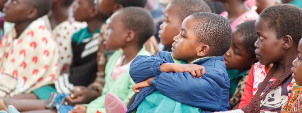 School children in Malawi attending an assembly